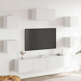 7 Piece TV Cabinet Set White Engineered Wood 3114502