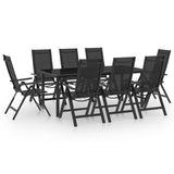 9 Piece Garden Dining Set Aluminium Anthracite 3070641