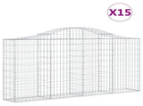 Arched Gabion Baskets 15 pcs 200x30x100/120 cm Galvanised Iron 3145443