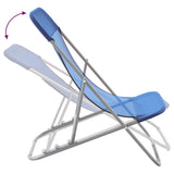 Folding Beach Chairs 2 pcs Blue Textilene&Powder-coated Steel 360187