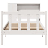 Bookcase Bed without Mattress White 75x190 cm Small Single Solid Wood Pine 3321677