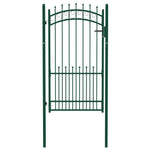 ZNTS Fence Gate with Spikes Steel 100x175 cm Green 146386