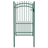 ZNTS Fence Gate with Spikes Steel 100x175 cm Green 146386