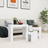 Nesting Coffee Tables 3 pcs White Engineered Wood 808540