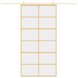 Sliding Door Gold 102.5x205 cm Clear ESG Glass and Aluminium 155168