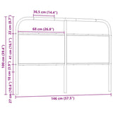 Replace Headboard Brown Oak 140 cm Steel and Engineered Wood 4100340