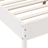 Bed Frame without Mattress White 135x190 cm Double Solid Wood Pine 842719
