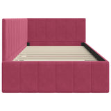 Corner Bed Frame with Headboard Wine red 100 x 200 cm Velvet 42016321
