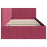 Corner Bed Frame with Headboard Wine Red 90 cm x 200 cm Velvet 42016311