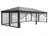 10'x20' Pop Up Canopy Tent, 210D Oxford Folding Gazebo with 6 Full Mesh Sidewalls & 6 Zipper Doors, 43107457