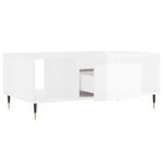 ZNTS Coffee Table High Gloss White 90x50x36.5 cm Engineered Wood 830582