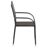 Dining Chair Set of 2 Brown Poly Rattan Standard Stackable 44237