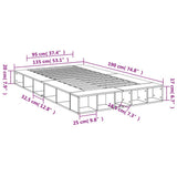 Bed Frame without Mattress Sonoma Oak 135x190 cm Double 3280498