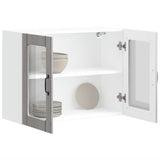 Kitchen Wall Cabinet with Glass Door Lucca Grey Sonoma Engineered Wood 853853