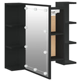 Mirror Cabinet with LED Black 70x16.5x60 cm 833536