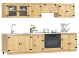 Cabinet with Drawer SKI 8 pcs Honey Brown Solid Pine Wood 3392651
