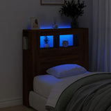 LED Headboard Brown Oak 100x18.5x103.5 cm Engineered Wood 837336