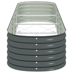 Garden Raised Bed 320x80x44 cm Galvanised Steel Grey 45527