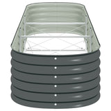 Garden Raised Bed 320x80x44 cm Galvanised Steel Grey 45527