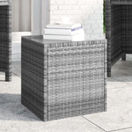 ZNTS Side Table Grey 40x37x40.5 cm Poly Rattan and Tempered Glass 319389