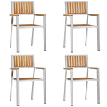 Garden Dining Set 5 pcs Brown Solid teak wood 3334801
