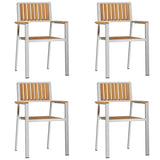 Garden Dining Set 5 pcs Brown Solid teak wood 3334801