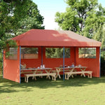 Foldable Party Tent Pop-Up with 3 Sidewalls Terracotta 4004949
