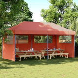 Foldable Party Tent Pop-Up with 3 Sidewalls Terracotta 4004949
