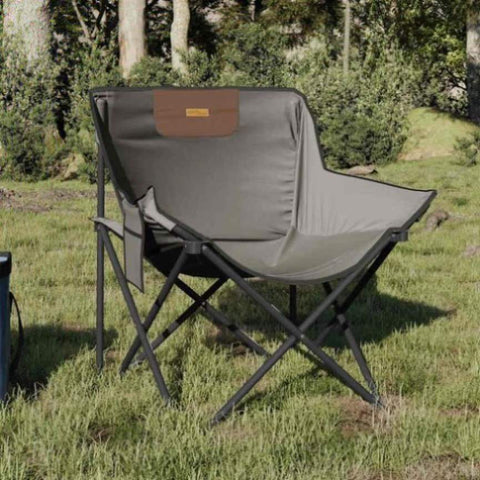 ZNTS Camping Chairs with Pocket Foldable 2 pcs Grey 366550