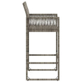 Garden Bar Stools 2 pcs Grey Poly Rattan 368704