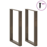 Bar Table Legs U-Shaped 2 pcs Natural Steel 60x cm Steel 4013227