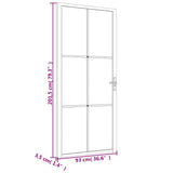 Interior Door 93x201.5 cm White ESG Glass and Aluminium 350574