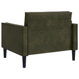 XL Armchair Army Green Faux Suede Leather 42043529