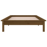 LED Bed Frame without Mattress Honey Brown 90x190 cm Single Solid Wood 820639