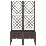 Garden Planter with Trellis Brown 80x40x142 cm PP 367925