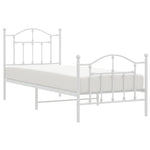 Metal Bed Frame without Mattress with Footboard White 80x200cm 353497