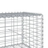 Gabion Basket with Cover 200x100x50 cm Galvanised Iron 3295179