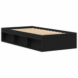 Bed Frame without Mattress Black Oak 90x190 cm Engineered Wood 3329331