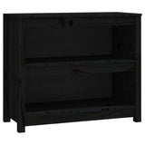 Book Cabinet Black 80x35x68 cm Solid Wood Pine 821678