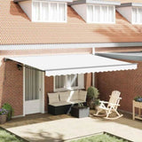 Retractable Awning Manual White 450x300 cm Fabric 3330995
