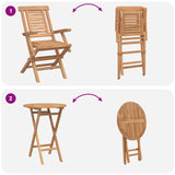 Garden Set 3 pcs Brown Soild Teak Wood 3437378
