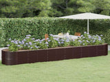 Garden Raised Bed Galvanised Steel 440x80x68 cm Brown 318970