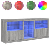 Sideboard with LED Lights Grey Sonoma 162x37x67 cm 3209035