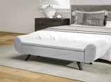 Storage Ottoman with Armrest, Upholstered Linen Storage Bench, Window Seat with Rubberwood Legs, T3398P329507