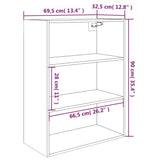 Hanging Wall Cabinet Grey Sonoma 69.5x32.5x90 cm 817400