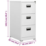 Filing Cabinet Light Grey 46x62x102,5 cm Steel 20123