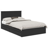 Storage Bed with Headboard Black 120 x 200 cm Engineered Wood 3410813