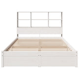 Bookcase Bed without Mattress White 160x200cm Solid Wood Pine 3322398
