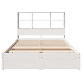 Bookcase Bed without Mattress White 160x200cm Solid Wood Pine 3322398