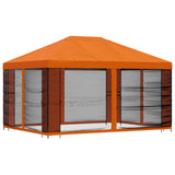 Garden Gazebo with Sidewalls 4 x 3 m Orange Polyester and Steel 900393